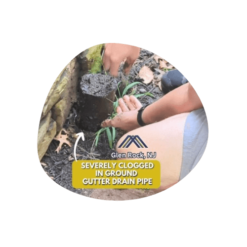 severely clogged in ground gutter drain pipe