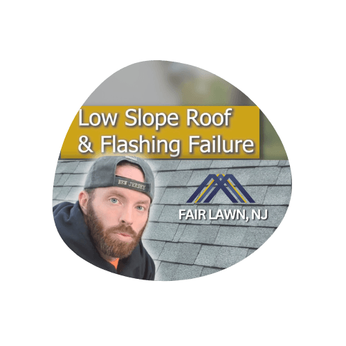low slope roof & flashing failure