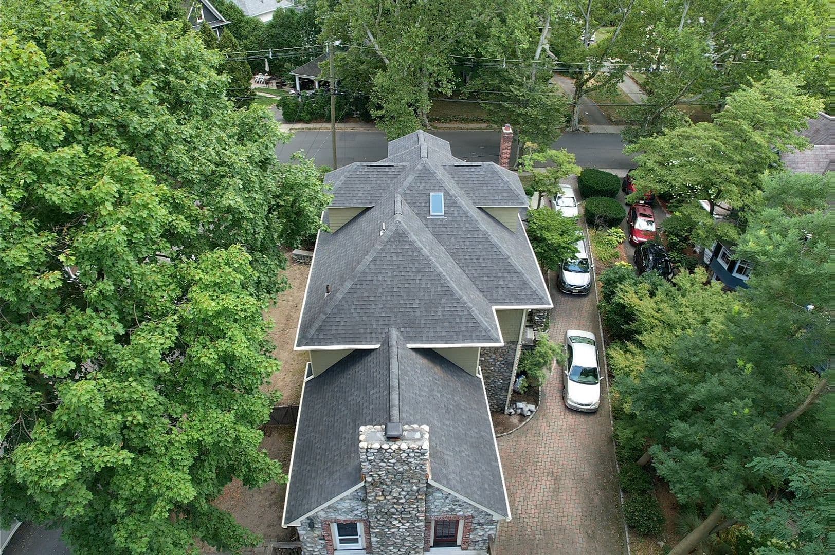 aerial of gray roof