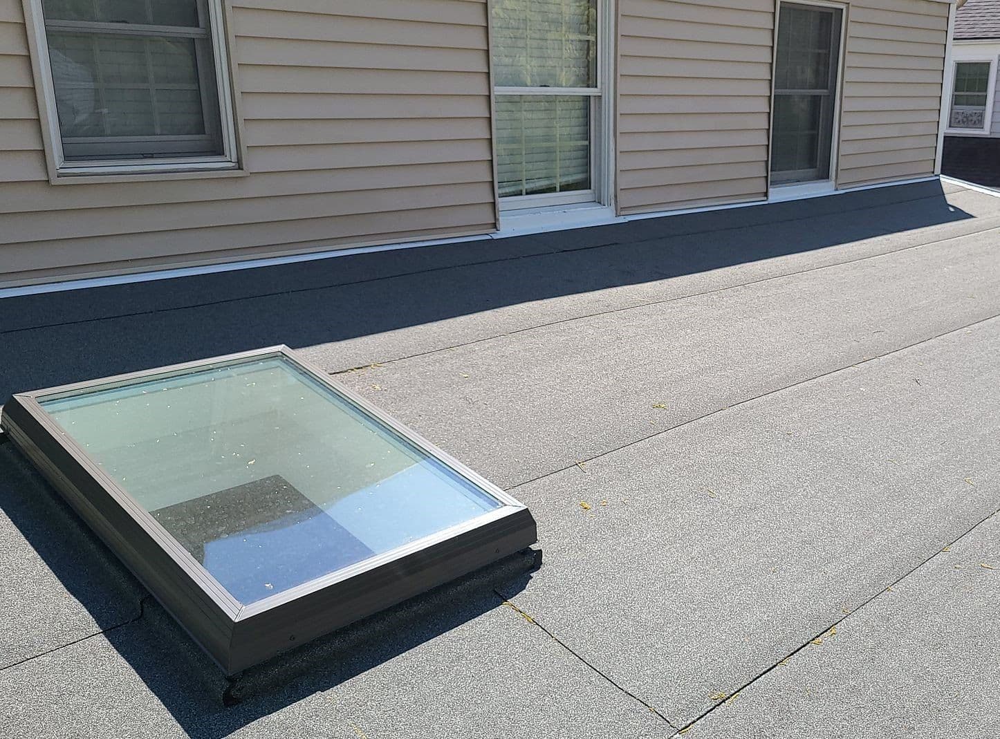 close up square skylight